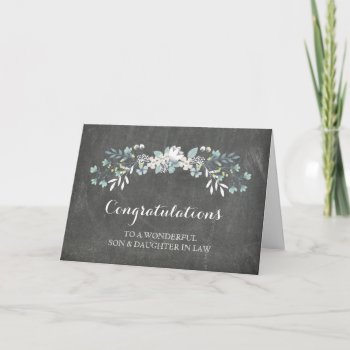 Son & Daughter In Law Congratulations Chalkboard Card by DreamingMindCards at Zazzle