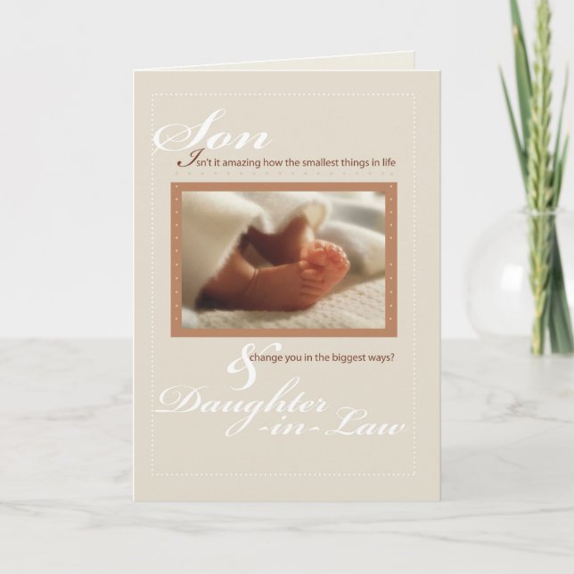 Son & Daughter-in-Law Congratulations New Baby F Card (Front)