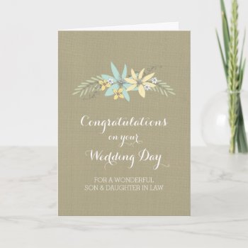 Son Daughter In Law Congratulations Spring Floral Card by DreamingMindCards at Zazzle