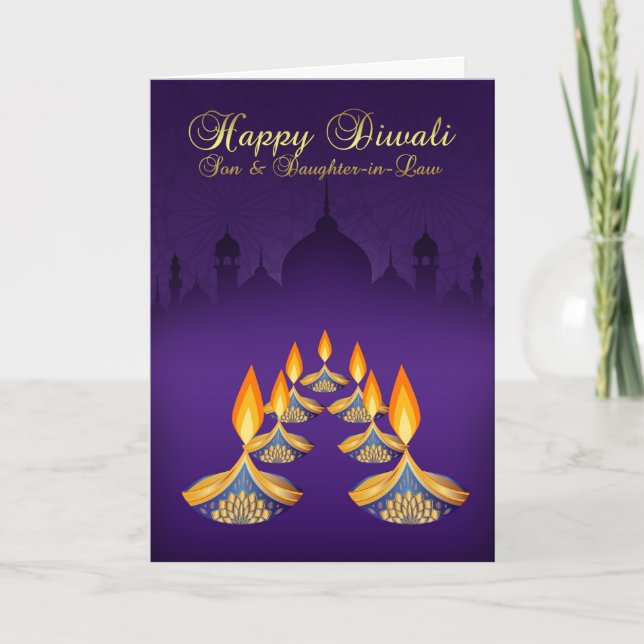 Son & Daughter-in-Law, Diwali Greeting Card, Card (Front)