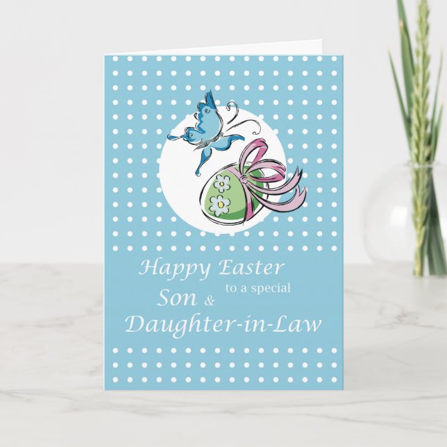Son & Daughter-in-Law Easter Butterfly New Beginni Holiday Card (Front)