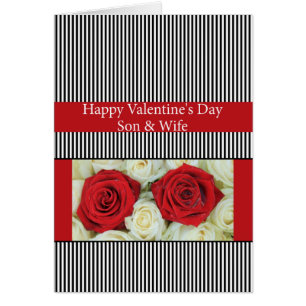 Son & Daughter in Law Happy Valentine's Day Roses Cards