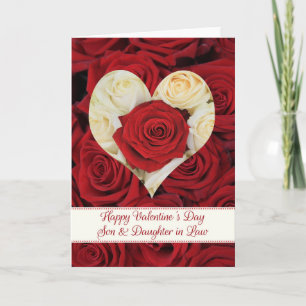 Son & Daughter in Law Happy Valentine's Day Roses Holiday Card