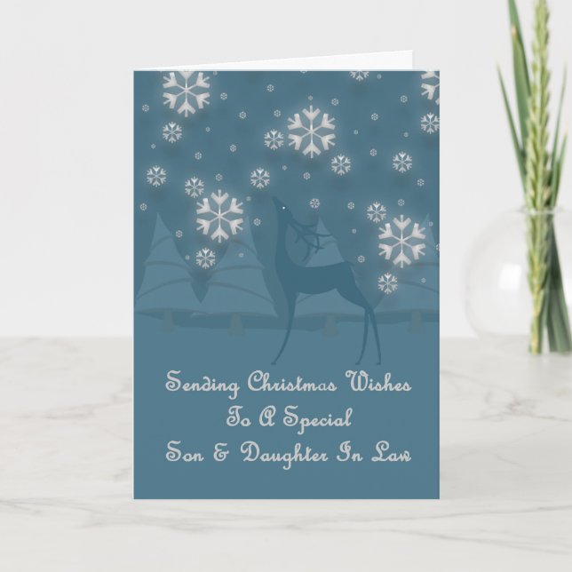 Son & Daughter In Law Reindeer Christmas Holiday Card (Front)