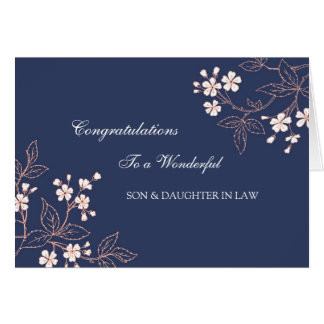 Son & Daughter In Law Wedding Congratulations Blue Card