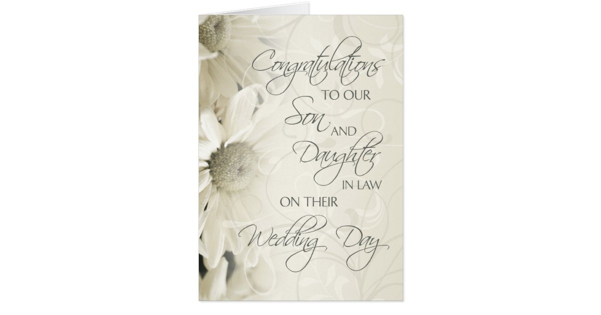  Son Daughter In Law Wedding Congratulations Card Zazzle.com