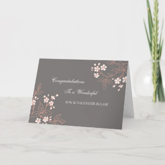 Son & Daughter In Law Wedding Congratulations Grey Card