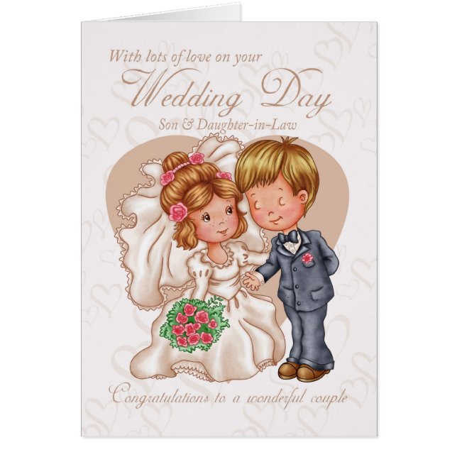 Son & Daughter-in-Law Wedding Day Card with love (Front)