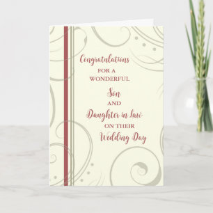 Son & Daughter in Law Wedding Day Congratulations Card