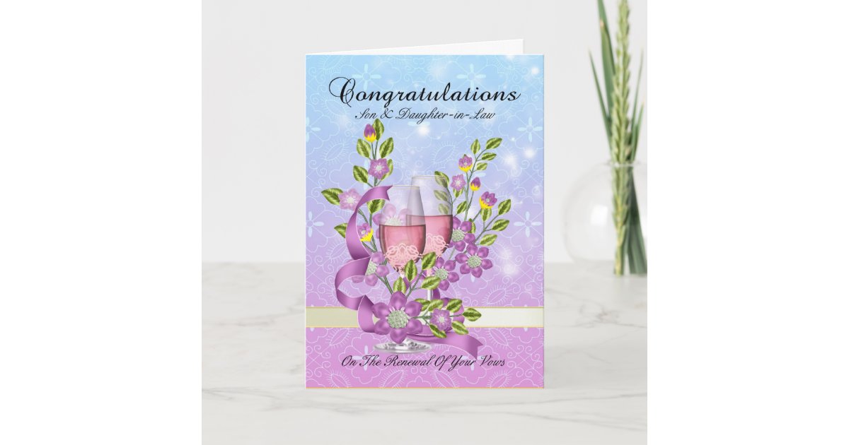 Son Daughter-in-Law wedding vow renewal card Zazzle.com