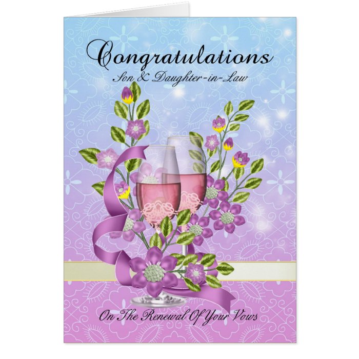 Son & Daughter in Law wedding vow renewal card