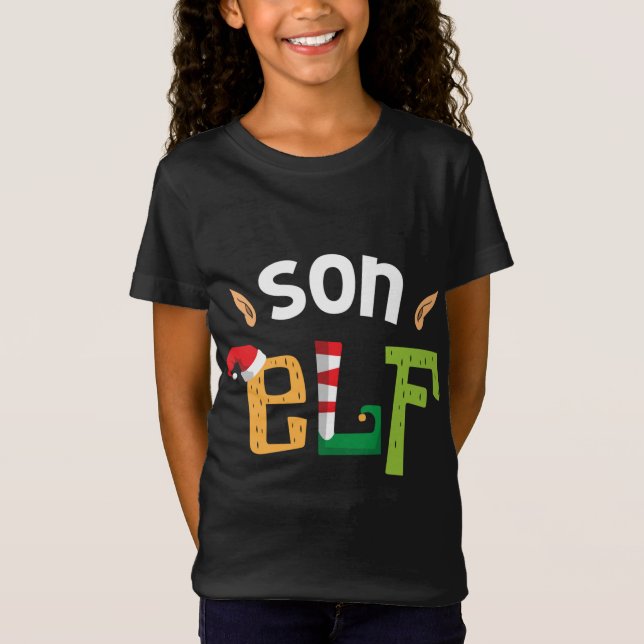 Son Elf Christmas Elves Squad Matching Elf Family T-Shirt (Front)