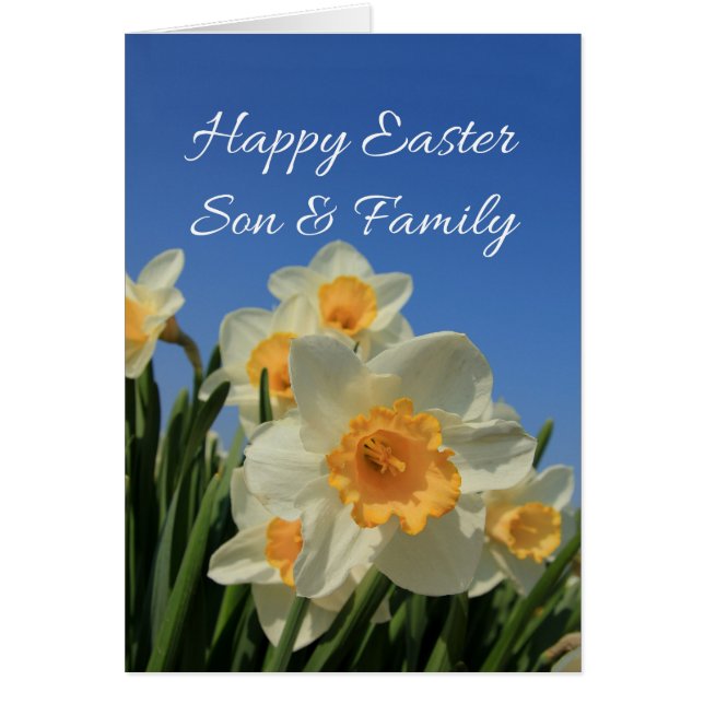 Son & Family Happy Easter Cards (Front)