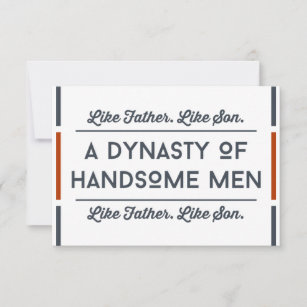 Son Fathers day Card,Typography Handsome Funny Son Card