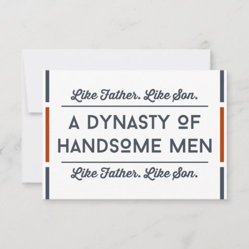 Son Fathers day CardTypography Handsome Funny Son Card