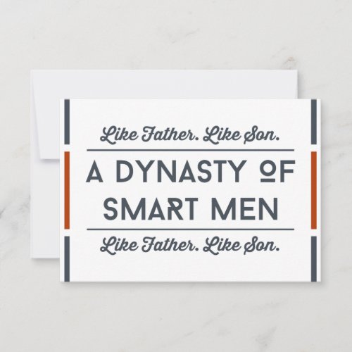 Son Fathers day CardTypography Smart Funny Son Card