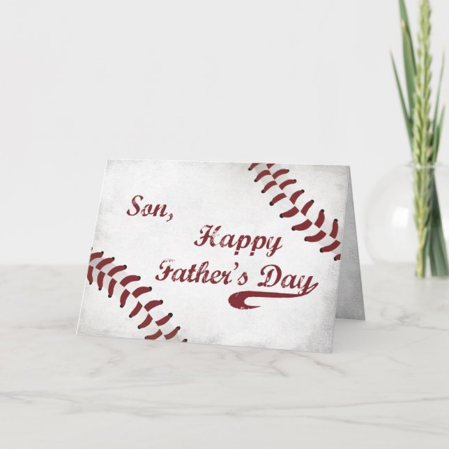 Son Father's Day Large Grunge Baseball, Sport Card (Front)