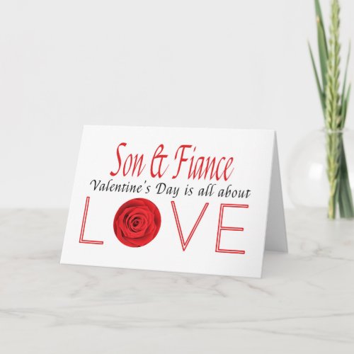 Son  Fiance  Happy Valentines Day Roses Holiday Card