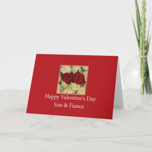 Son  Fiance  Happy Valentines Day Roses Holiday Card