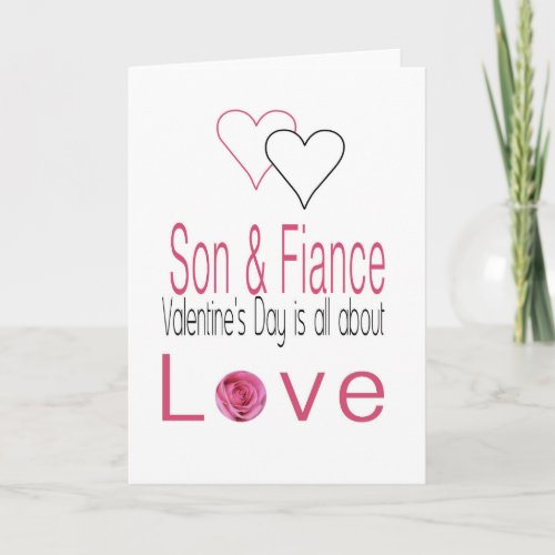 Son  Fiance  Happy Valentines Day Roses Holiday Card