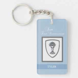 Son, First Communion Silver Chalice Keychain