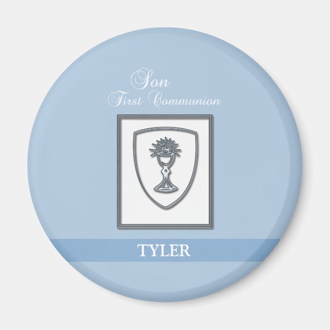 Son, First Communion Silver Chalice Magnet (Front)