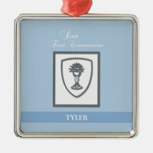 Son, First Communion Silver Chalice Metal Ornament