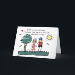 Son Getting Older Birthday Humorous Stick Figures Card<br><div class="desc">Celebrate your son’s birthday with humor and heart! This playful card features a stick-figure mom passing along a little lighthearted wisdom to her son as they chat outdoors, surrounded by sunshine, birds, and nature. The cheerful design pairs perfectly with the message inside, offering a fun reminder that a positive outlook...</div>