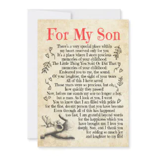 Son Gift | For My Son Thank You For Adding So Much Holiday Card
