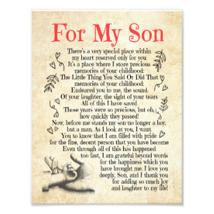Son Gift   For My Son Thank You For Adding So Much Photo Print