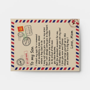 Son Gift Letter To My Son Love From Mom Envelope