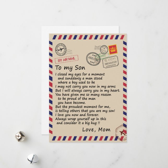 Targa In Latta 'To My Son Gift From Mom' - Cartello Decorativo Con Scritta In Inglese, Regalo Sentimentale Per Figlio