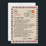 Son Gift | Letter To My Son Love From Mom Invitation<br><div class="desc">Son Gift | To My Son Always Wrap Yourself Up In This And Consider It A Big Hug Love From Mom</div>