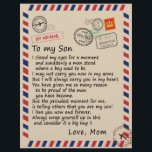 Son Gift | Letter To My Son Love From Mom Letterhead<br><div class="desc">Son Gift | To My Son Always Wrap Yourself Up In This And Consider It A Big Hug Love From Mom</div>