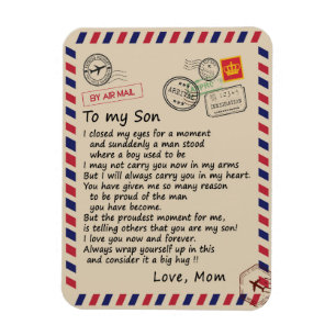 Son Gift Letter To My Son Love From Mom Magnet