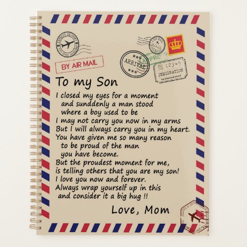 Son Gift  Letter To My Son Love From Mom Planner