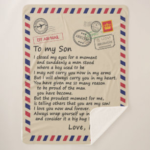 Son Gift Letter To My Son Love From Mom Sherpa Blanket