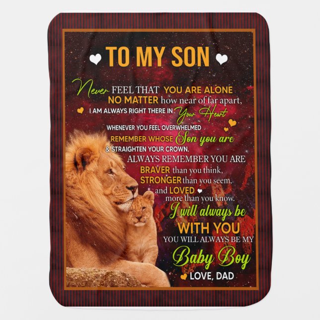 Son Gifts | Letter To My Son Love From Dad Baby Blanket (Front)