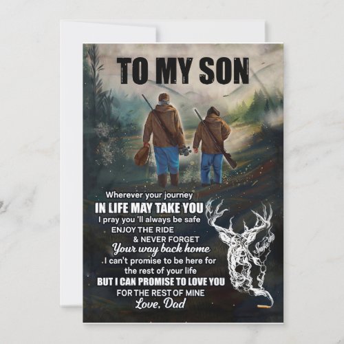 Son Gifts  Letter To My Son Love From Dad Invitation