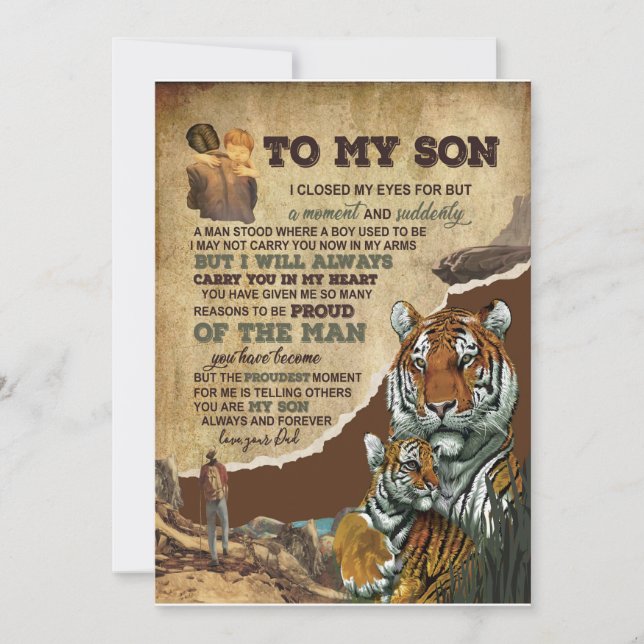 Son Gifts | Letter To My Son Love From Dad Invitation (Front)