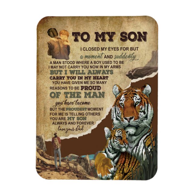 Son Gifts | Letter To My Son Love From Dad Magnet (Vertical)