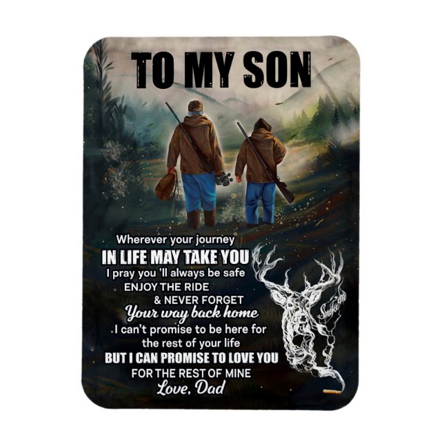 Son Gifts | Letter To My Son Love From Dad Magnet (Vertical)