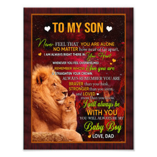 Son Gifts Letter To My Son Love From Dad Photo Print
