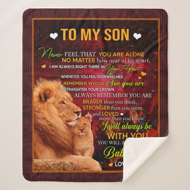 Son Gifts | Letter To My Son Love From Dad Sherpa Blanket (Front)