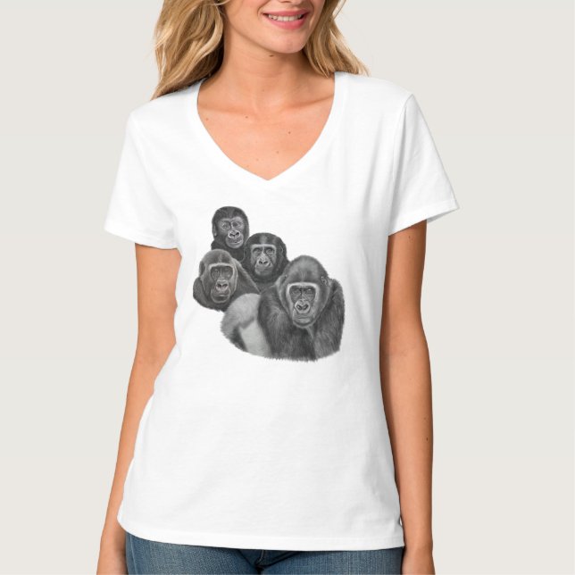 Son Gorilla V- Neck t-shirts By AGE.   (Front)