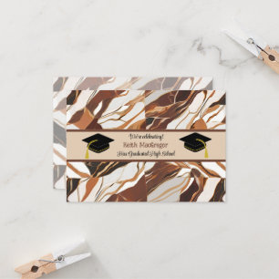 Son Graduation Celebration in Brown Marble Invitation