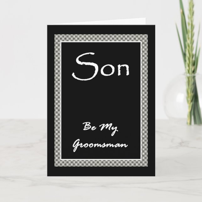 SON Groomsmen Invitation  with Checkerboard Border (Front)