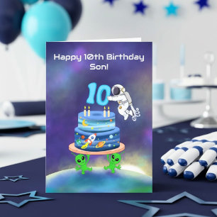 Son Happy 10th Birthday Astronaut  Card