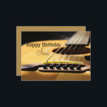 Son Happy Birthday Acoustic Guitar  Card<br><div class="desc">A great photo of an acoustic guitar,  for a son of any age. Change the background color on back,  and don't forget to add your own text! It's easy to customize. Any questions? Just ask! Cherie's Art(c)2022</div>
