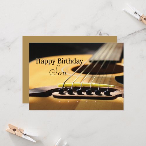 Son Happy Birthday Acoustic Guitar  Card